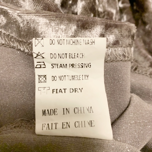 Grey Silver Velvet Mini Dress Small - Picture 4 of 5